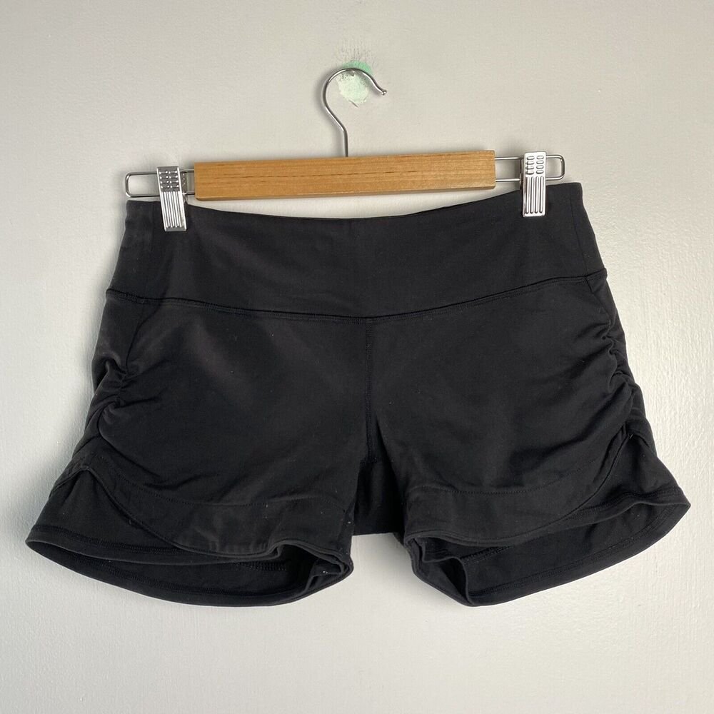 Athleta Ruched Running Shorts Black Small